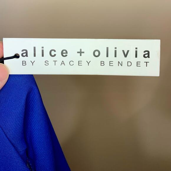 Alice + Olivia Wrap Blouse In Tie Dye Kaleidoscope - Picture 8 of 9